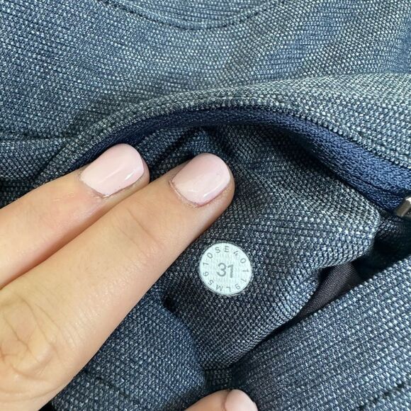 Lululemon ABC Pant Skinny *Tech Canvas 34" Heathered Deep Navy Size 31 - Picture 10 of 11